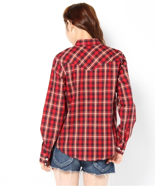 WEGO(ウィゴー)の「ウエスタンチェックブロードLSシャツ(シャツ/ブラウス・レディース・ブラック/ベージュ/グリーン/ブルー/レッド・MEDIUM/LARGE)」の7枚目の写真