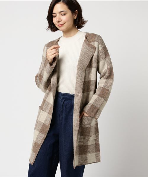 TRANS CONTINENTS(トランスコンチネンツ)の「【indi & cold】ABRIGO(ノーカラージャケット)」|ブラウン