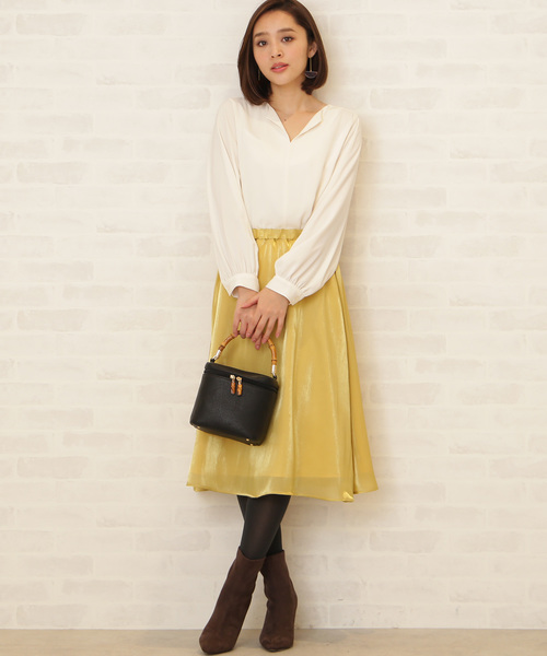 N.（N. Natural Beauty Basic）（エヌエヌナチュラルビューティーベーシック）の「オープンカラージョーゼットブラウス（シャツ/ブラウス・レディース・ホワイト/ネイビー/ライトグリーン・MEDIUM）」の19枚目の写真