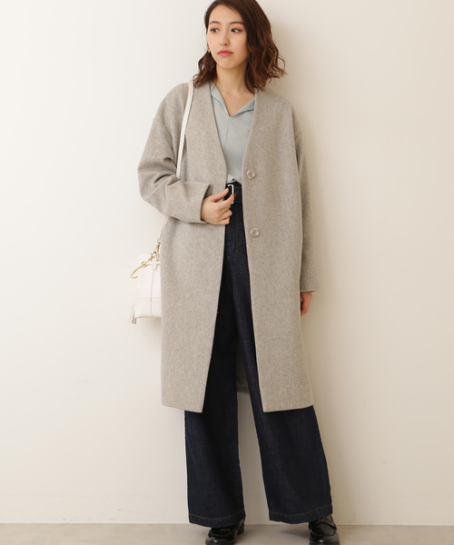 N.（N. Natural Beauty Basic）（エヌエヌナチュラルビューティーベーシック）の「オープンカラージョーゼットブラウス（シャツ/ブラウス・レディース・ホワイト/ネイビー/ライトグリーン・MEDIUM）」の11枚目の写真