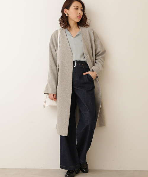 N.（N. Natural Beauty Basic）（エヌエヌナチュラルビューティーベーシック）の「オープンカラージョーゼットブラウス（シャツ/ブラウス・レディース・ホワイト/ネイビー/ライトグリーン・MEDIUM）」の10枚目の写真