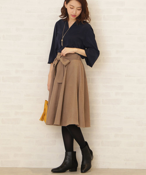 N.（N. Natural Beauty Basic）（エヌエヌナチュラルビューティーベーシック）の「オープンカラージョーゼットブラウス（シャツ/ブラウス・レディース・ホワイト/ネイビー/ライトグリーン・MEDIUM）」の7枚目の写真