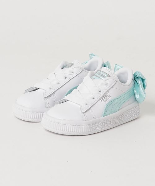 PUMA（プーマ）の「バスケット BOW AC インファント (KIDS)（スニーカー・キッズ・ホワイト/ピンク/ブルー・13cm/14cm/12cm/15.0cm/16.0cm）」の2枚目の写真