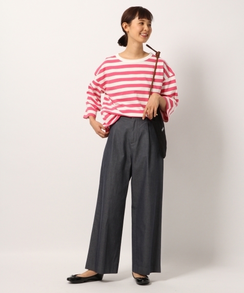 GLOBAL WORK（グローバルワーク）の「【USAコットン】クルー8分袖/777873（Tシャツ/カットソー・レディース・ホワイト/ネイビー/ピンク/その他・MEDIUM/LARGE）」の10枚目の写真