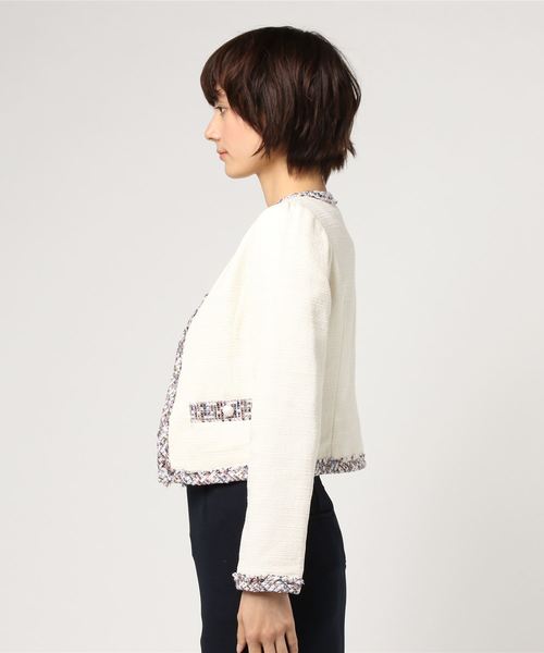 プロポーション　ミックスパールノーカラーブルゾン【セットアップ対応商品】 PROPORTION BODY DRESSING（プロポーションボディドレッシング