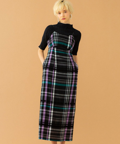UNITED TOKYO（ユナイテッドトウキョウ）の「チェックキャミワンピース（ワンピース・レディース・グリーン/ブラック・1）」の21枚目の写真