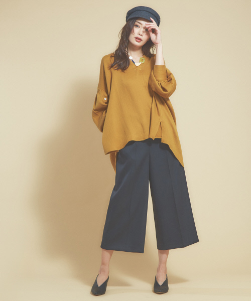 qualite（カリテ）の「綿ガーゼギャザーブラウス（シャツ/ブラウス・レディース・ホワイト/マスタード・フリー）」の3枚目の写真