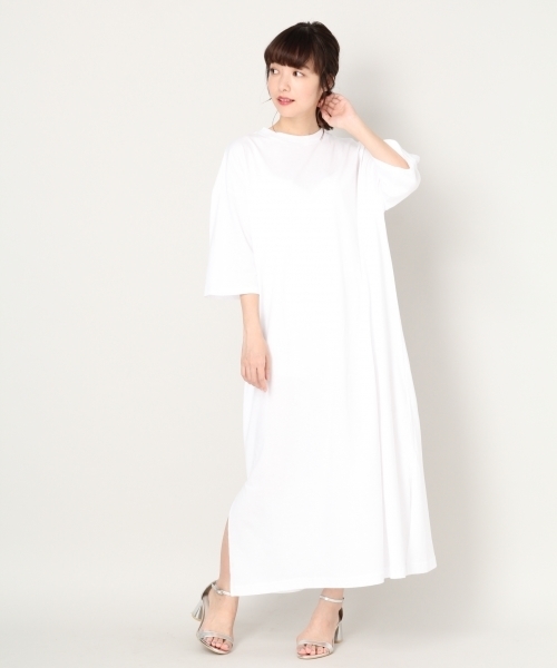 LOWRYS FARM(ローリーズファーム)の「USAコットンTワンピース 804367(ワンピース・レディース・エンジ/ブラック/オフホワイト/ブラウン・FREE)」の1枚目の写真