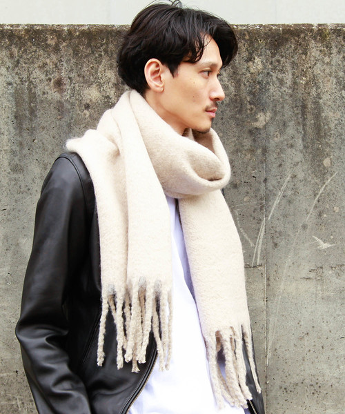 DETAILS（ディテールズ）の「DETAILS/ もふもふストール（ストール/ショール・メンズ・ベージュ/ネイビー/グレー/ピンク/ブルー/アイボリー/キャメル・FREE）」の4枚目の写真