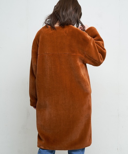 natural couture（ナチュラルクチュール）の「エコファーレディロングコート（その他アウター・レディース・ベージュ/パープル/ブラウン・FREE）」の15枚目の写真