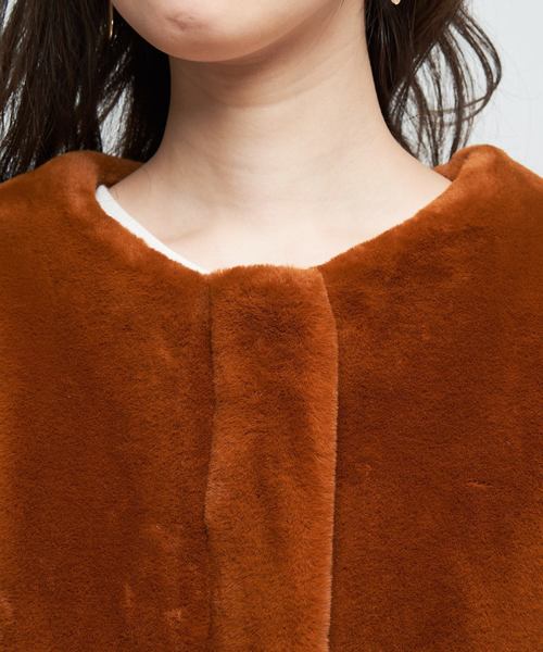 natural couture（ナチュラルクチュール）の「エコファーレディロングコート（その他アウター・レディース・ベージュ/パープル/ブラウン・FREE）」の11枚目の写真