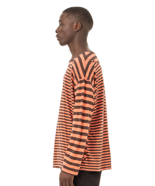 Sandinista(サンディニスタ)の「Easy Fit Crazy Cut Border L/S Tee / イージーフィットボーダー長袖Tシャツ(Tシャツ/カットソー・メンズ・ブラウン/ブラック×ホワイト/グレー×ホワイト・SMALL/MEDIUM/LARGE)」の14枚目の写真