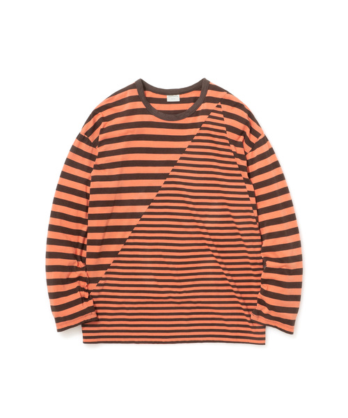 Sandinista(サンディニスタ)の「Easy Fit Crazy Cut Border L/S Tee / イージーフィットボーダー長袖Tシャツ(Tシャツ/カットソー・メンズ・ブラウン/ブラック×ホワイト/グレー×ホワイト・SMALL/MEDIUM/LARGE)」の13枚目の写真