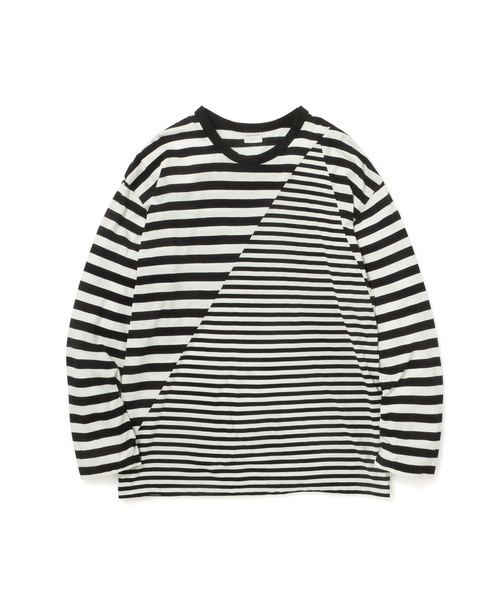 Sandinista(サンディニスタ)の「Easy Fit Crazy Cut Border L/S Tee / イージーフィットボーダー長袖Tシャツ(Tシャツ/カットソー・メンズ・ブラウン/ブラック×ホワイト/グレー×ホワイト・SMALL/MEDIUM/LARGE)」の15枚目の写真