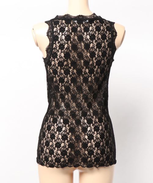 DouDou（ドゥドゥ）の「レースタンク（Tシャツ/カットソー・レディース・ブラック/ベージュ/ブラウン/グレー/オフホワイト/カーキ/キャメル・FREE）」の8枚目の写真