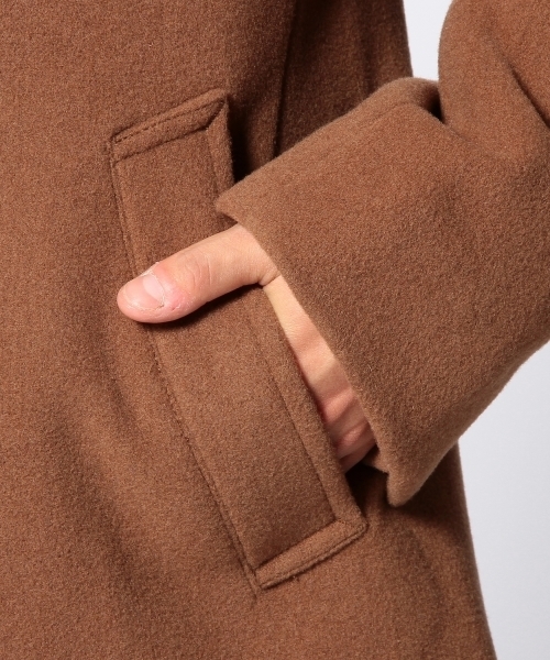 極美品 ユナイテッドアローズ スタンドカラーコート 定価4.6万円 ウール 茶色 UNITED ARROWS（ユナイテッドアローズ）の「＜UNITED ARROWS＞W