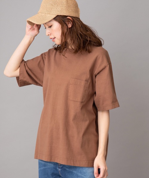 Munich（ミューニック）の「【Munich定番】ヘビーウェイトジャージビッグシルエットＴシャツ（Tシャツ/カットソー・レディース・ホワイト/ブラック/ピンク/ライトカーキ/ライトベージュ/ブラウン・S/M）」の3枚目の写真