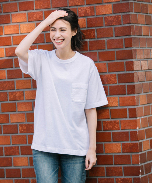 Munich（ミューニック）の「【Munich定番】ヘビーウェイトジャージビッグシルエットＴシャツ（Tシャツ/カットソー・レディース・ホワイト/ブラック/ピンク/ライトカーキ/ライトベージュ/ブラウン・S/M）」の16枚目の写真