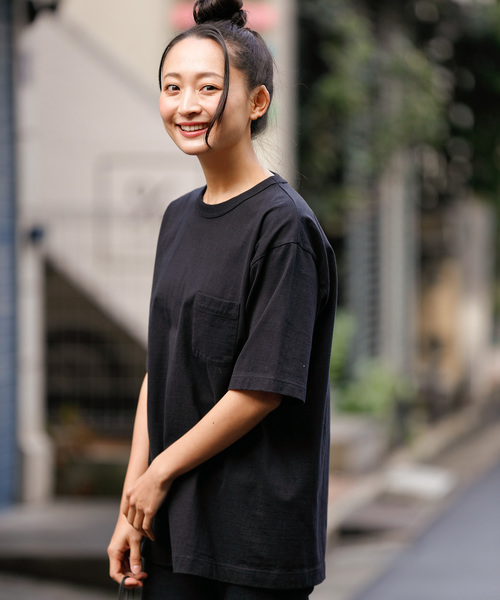 Munich（ミューニック）の「【Munich定番】ヘビーウェイトジャージビッグシルエットＴシャツ（Tシャツ/カットソー・レディース・ホワイト/ブラック/ピンク/ライトカーキ/ライトベージュ/ブラウン・S/M）」の15枚目の写真