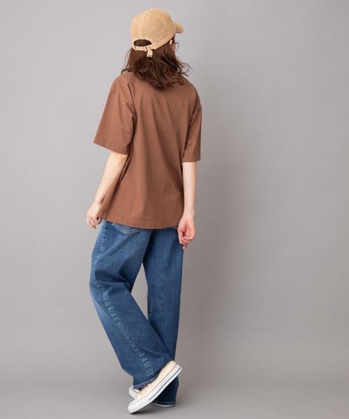 Munich（ミューニック）の「【Munich定番】ヘビーウェイトジャージビッグシルエットＴシャツ（Tシャツ/カットソー・レディース・ホワイト/ブラック/ピンク/ライトカーキ/ライトベージュ/ブラウン・S/M）」の21枚目の写真