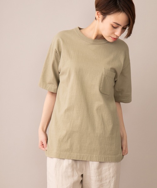 Munich（ミューニック）の「【Munich定番】ヘビーウェイトジャージビッグシルエットＴシャツ（Tシャツ/カットソー・レディース・ホワイト/ブラック/ピンク/ライトカーキ/ライトベージュ/ブラウン・S/M）」の10枚目の写真