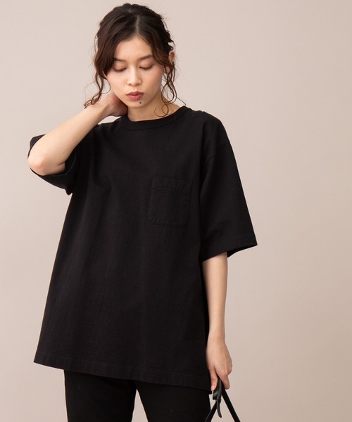 Munich（ミューニック）の「【Munich定番】ヘビーウェイトジャージビッグシルエットＴシャツ（Tシャツ/カットソー・レディース・ホワイト/ブラック/ピンク/ライトカーキ/ライトベージュ/ブラウン・S/M）」の8枚目の写真