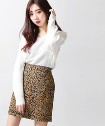 WEGO（ウィゴー）の「WEGO/レオパードタイトミニスカート（スカート・キッズ）」