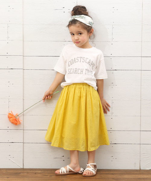 BAYFLOW（ベイフロー）の「[KIDS]コットンリネンエスカルゴスカート（スカート・キッズ・ネイビー/オフホワイト/ピンク/イエロー/ブルー・SMALL/MEDIUM/LARGE/X-LARGE/XX-LARGE）」の4枚目の写真