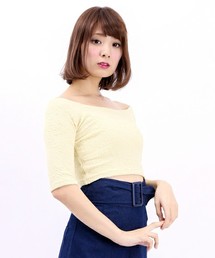 WEGO | WEGO/オフショルダー5分袖Tシャツ(Tシャツ/カットソー)