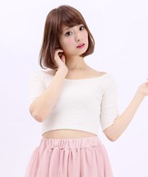 WEGO | WEGO/オフショルダー5分袖Tシャツ(Tシャツ/カットソー)