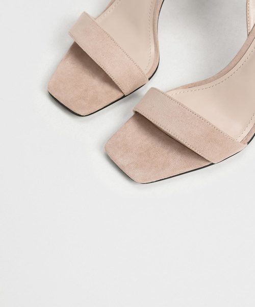 セール】オープントゥアンクルストラップ スティレットサンダル