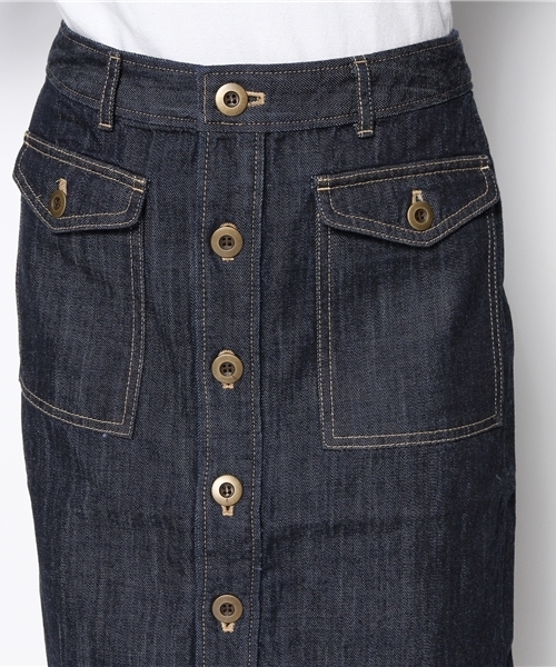 MACKINTOSH PHILOSOPHY（ﾏｯｷﾝﾄｯｼｭ ﾌｨﾛｿﾌｨｰ）の「コンフォートデニムスカート（デニムスカート・レディース・ブルー・1/2）」の4枚目の写真