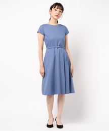 NATURAL BEAUTY BASIC | [洗える]サイドタックフィットアンドフレアワンピース(ワンピース)