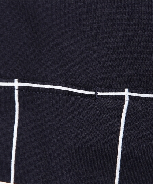 WEGO(ウィゴー)の「WEGO/ウィンドウペン切替Tシャツ(Tシャツ/カットソー・メンズ・ホワイト/ネイビー・MEDIUM/LARGE)」の5枚目の写真