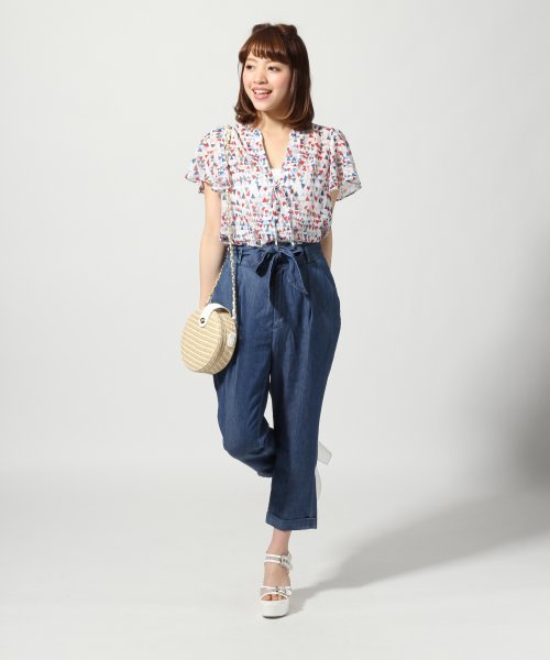 Heather（ヘザー）の「ウエストリボンタックパンツ　545636（その他パンツ・レディース・ライトブルー/ブルー/アイボリー・SMALL/MEDIUM）」の12枚目の写真