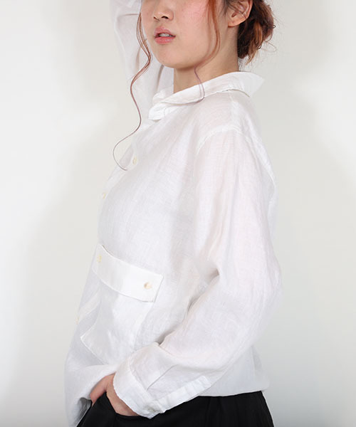 MashuKashu（マシュカシュ）の「ポケット付きシャツ（シャツ/ブラウス・レディース・オフホワイト/ストライプ・フリー）」の3枚目の写真