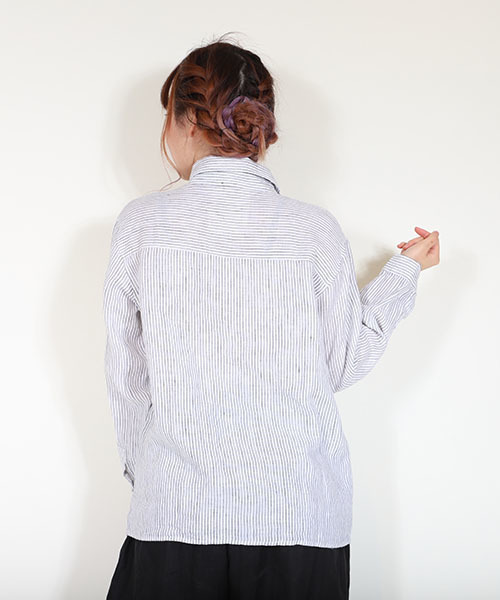 MashuKashu（マシュカシュ）の「ポケット付きシャツ（シャツ/ブラウス・レディース・オフホワイト/ストライプ・フリー）」の6枚目の写真