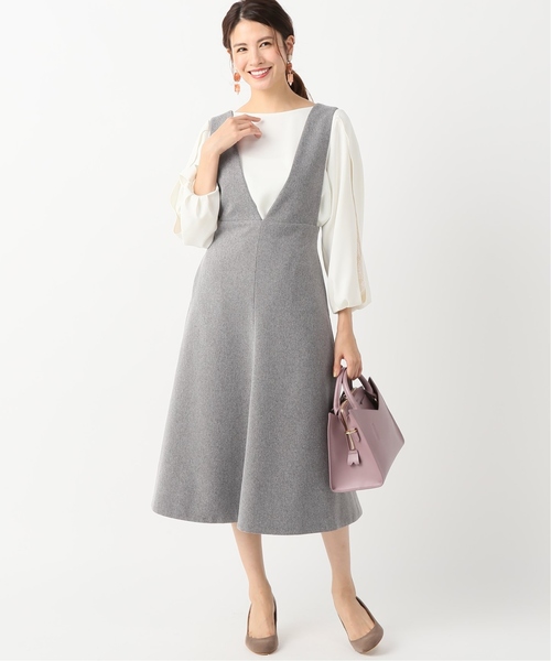 La TOTALITE（ラトータリテ）の「ツイルサロペットワンピース◆（ジャンパースカート・レディース・チャコールグレー/キャメル・38/36）」の12枚目の写真