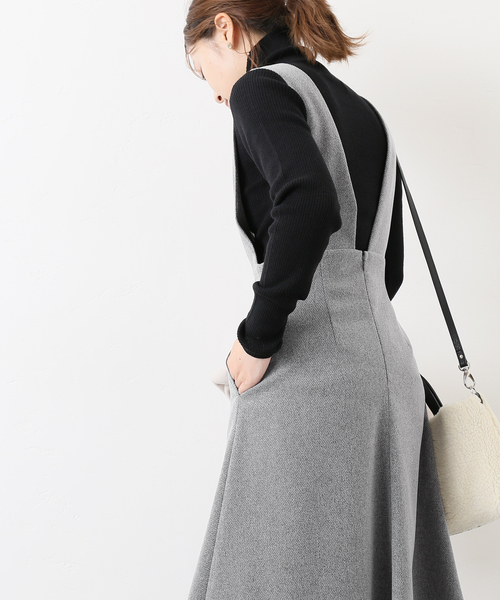 La TOTALITE（ラトータリテ）の「ツイルサロペットワンピース◆（ジャンパースカート・レディース・チャコールグレー/キャメル・38/36）」の18枚目の写真