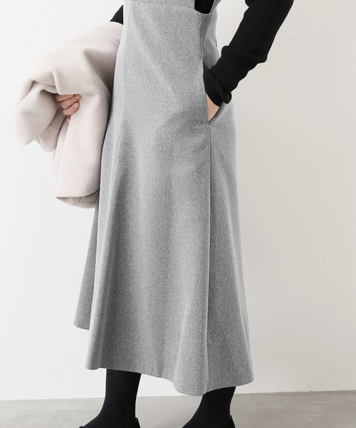 La TOTALITE（ラトータリテ）の「ツイルサロペットワンピース◆（ジャンパースカート・レディース・チャコールグレー/キャメル・38/36）」の19枚目の写真