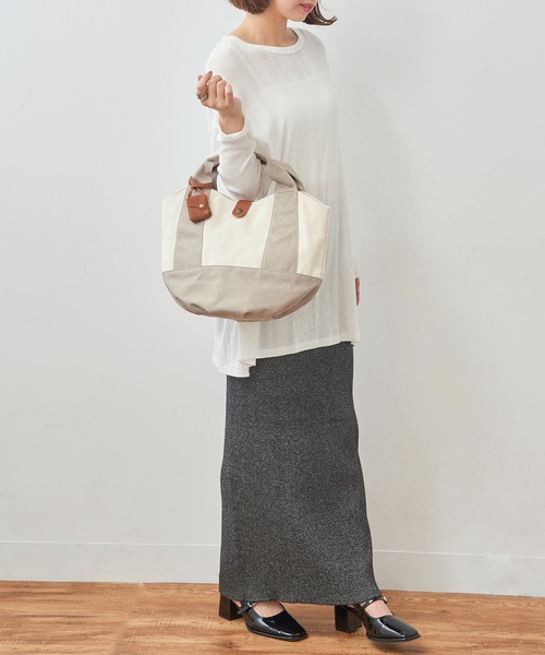 toleur(トーラ)の「【toleur】コンビキャンバス/カウレザー ラウンドトート/11478(トートバッグ・レディース・ブラック/グリーン/ライトブラウン/ブルー/イエロー/カーキ/ベージュ/ライトグレー/グレイッシュベージュ/オレンジ・FREE)」の22枚目の写真