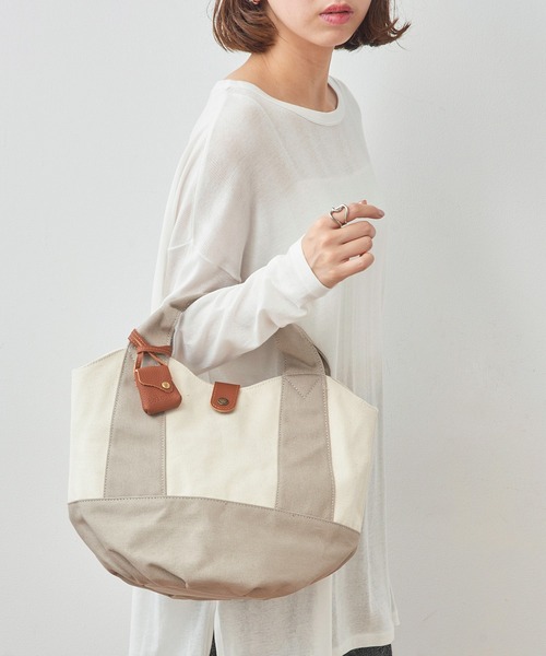 toleur】コンビキャンバス/カウレザー ラウンドトート/11478（トート