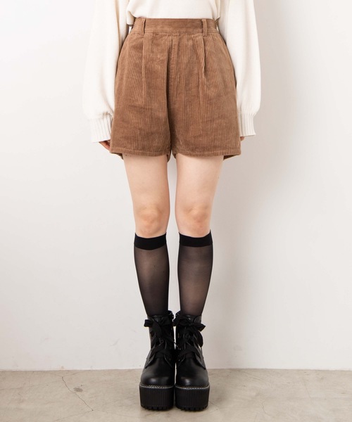 WEGO ブラウン スエード風 キュロット（KBF】タックガウチョパンツ☆M 
