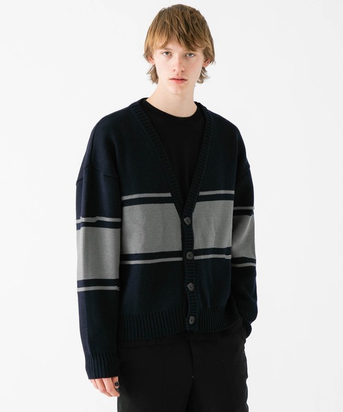 Name. ネーム 日本製 ウール ストライプ モッズコート パーカー ネイビー CLOTH＆CROSS(クロス＆クロス) フィッシュテールパーカーモッズ