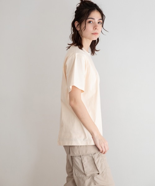 Munich(ミューニック)の「タンブラードライソフトジャージー レイヤードTシャツ(Tシャツ/カットソー・レディース・ホワイト/ブラック/ダークグレー/ライトベージュ・FREE)」の10枚目の写真