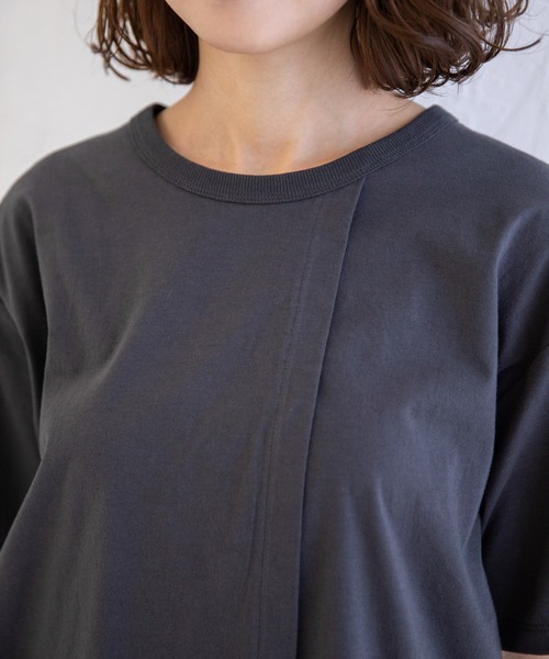 Munich(ミューニック)の「タンブラードライソフトジャージー レイヤードTシャツ(Tシャツ/カットソー・レディース・ホワイト/ブラック/ダークグレー/ライトベージュ・FREE)」の16枚目の写真