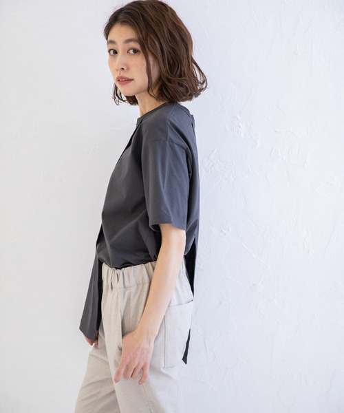 Munich(ミューニック)の「タンブラードライソフトジャージー レイヤードTシャツ(Tシャツ/カットソー・レディース・ホワイト/ブラック/ダークグレー/ライトベージュ・FREE)」の22枚目の写真