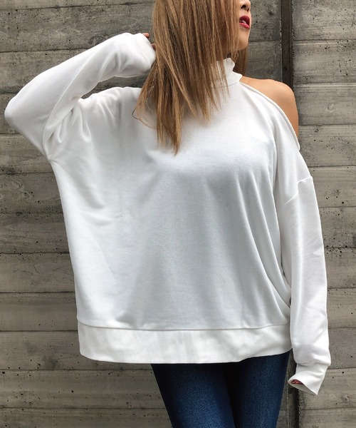 meJane(ミージェーン)の「ワンショルダー/タートルネックプルオーバー(Tシャツ/カットソー・レディース・杢グレー/ブラック/ベージュ/オフホワイト/カーキ・FREE)」の18枚目の写真