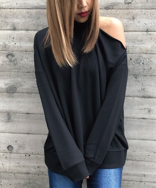 meJane(ミージェーン)の「ワンショルダー/タートルネックプルオーバー(Tシャツ/カットソー・レディース・杢グレー/ブラック/ベージュ/オフホワイト/カーキ・FREE)」の13枚目の写真