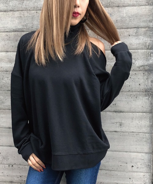meJane(ミージェーン)の「ワンショルダー/タートルネックプルオーバー(Tシャツ/カットソー・レディース・杢グレー/ブラック/ベージュ/オフホワイト/カーキ・FREE)」の12枚目の写真